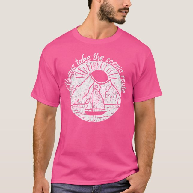 Always Take The Scenic Route Camping Adventure T-Shirt (Front)