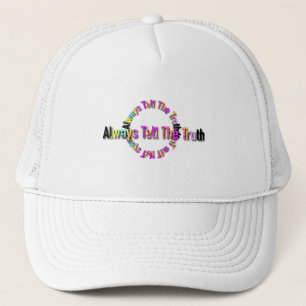 Always Tell The Truth Mens White  Trucker Hat