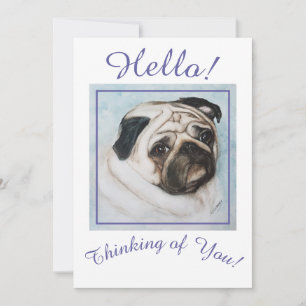 Always Thinking of You Pug Puppy Holiday Card