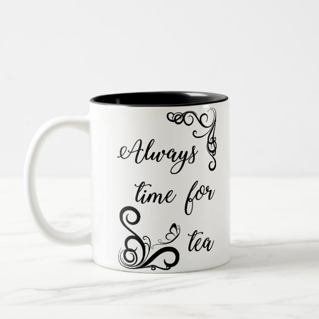 Always time for tea Two-Tone coffee mug (Left)