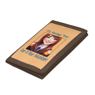 Always Time New Adventure-Long Straight Redhead Trifold Wallet