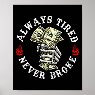 Always Tired Never Broke Skull (on Back)  Poster