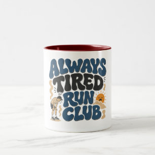 Always Tired Run Club, Sunday running Club Two-Tone Coffee Mug