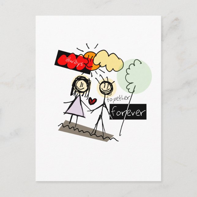"Always Together Forever" Fun Art Products Postcard (Front)