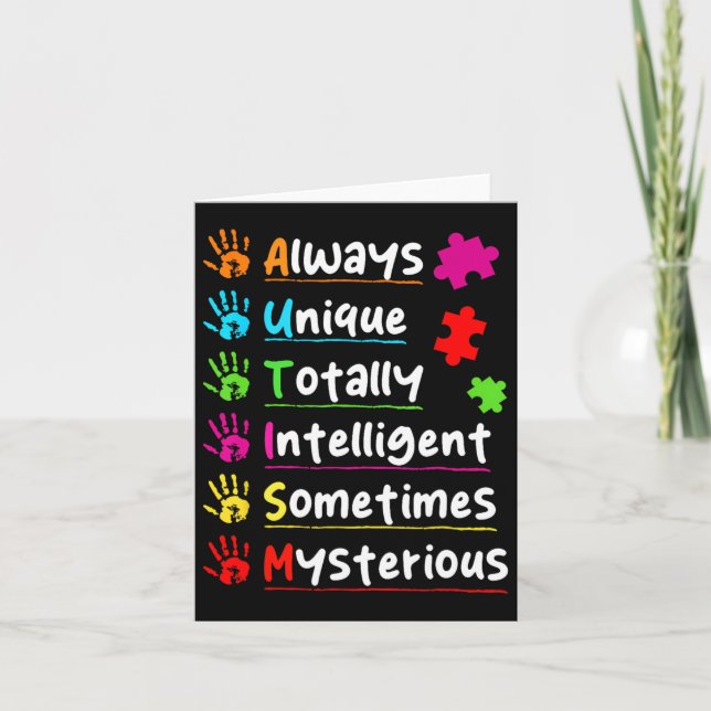 Always Unique Autism Awareness Totally Intelligent Card (Front)