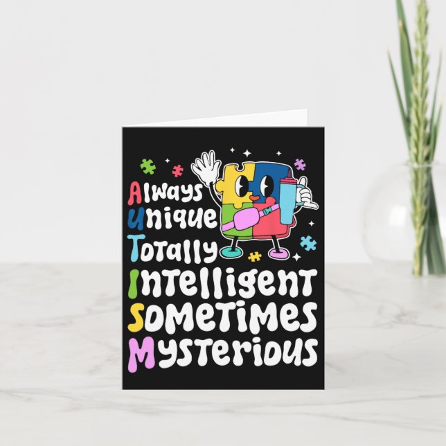 Always Unique Intelligent Autism Awareness Puzzle  Card (Front)