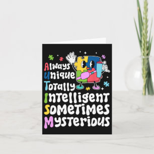 Always Unique Intelligent Autism Awareness Puzzle Card