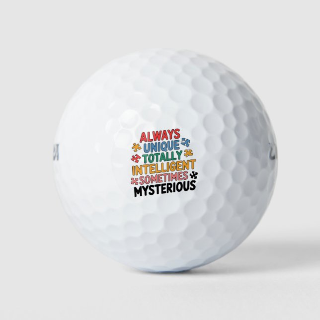 Always Unique Totally Intelligent Sometimes   Golf Balls (Front)