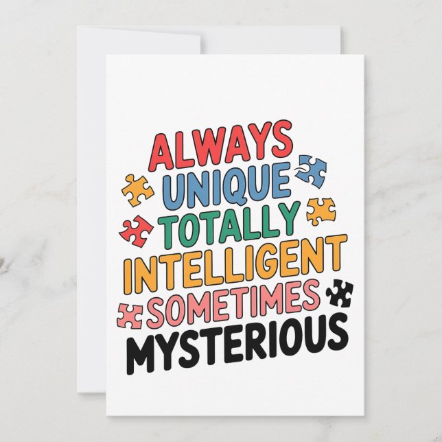 Always Unique Totally Intelligent Sometimes   Holiday Card (Front)