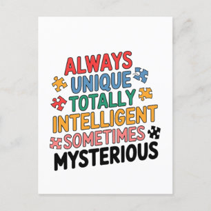 Always Unique Totally Intelligent Sometimes Holiday Postcard