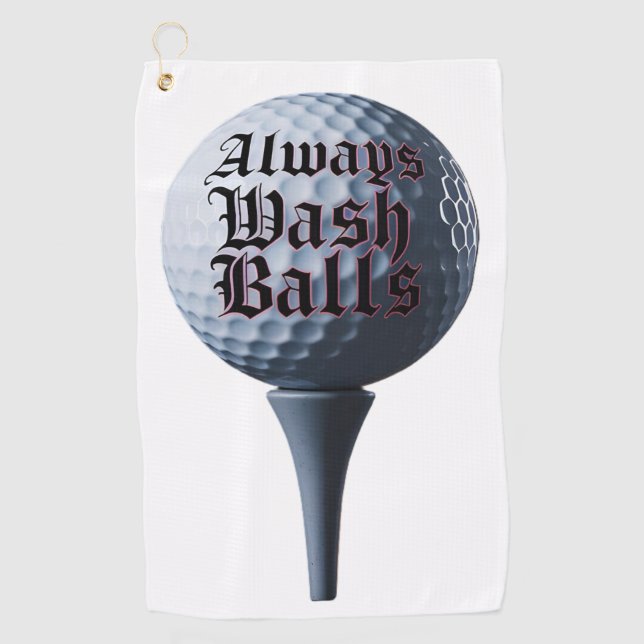 Always Wash Balls Golf Towel (Front)