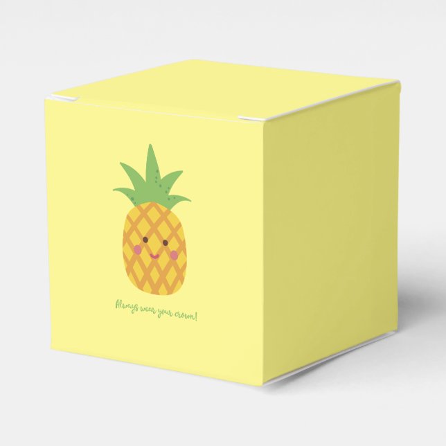 Always Wear Your Crown Punny Pineapple  Favour Box (Front Side)