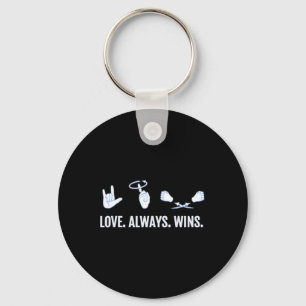 Always Wins Asl Deaf Awareness Sign Language Key Ring