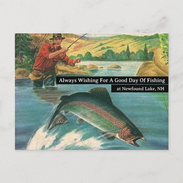 Always Wishing For a Good Day of Fishing Customise Postcard (Front)