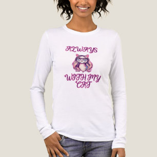 Always With My Cat Devoted Feline Lover Design Tri-Blend Shirt