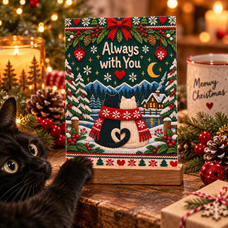 Always With You Knitted Christmas Cats Postcard