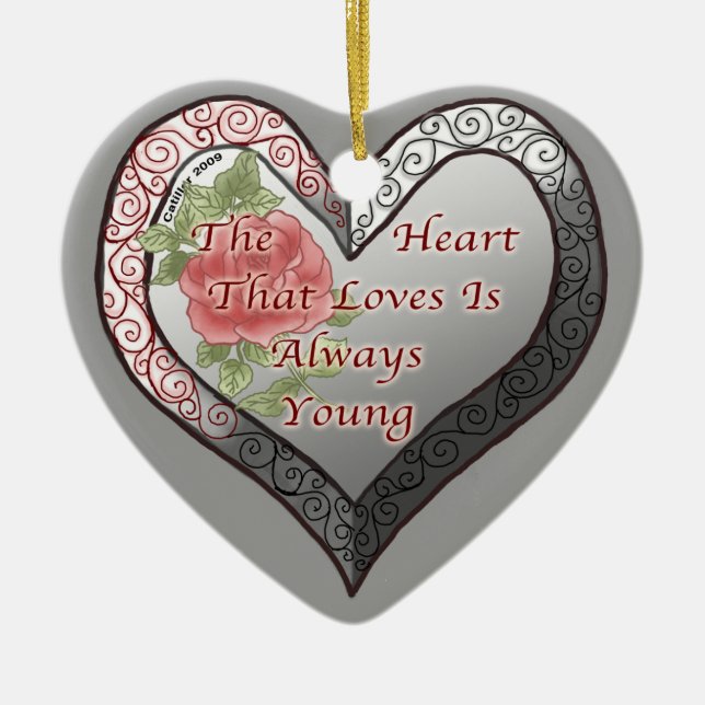 Always Young Silver Heart custom ornaments (Front)