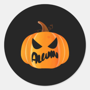Alwin Name Custom Pumpkin Personalised Halloween Classic Round Sticker