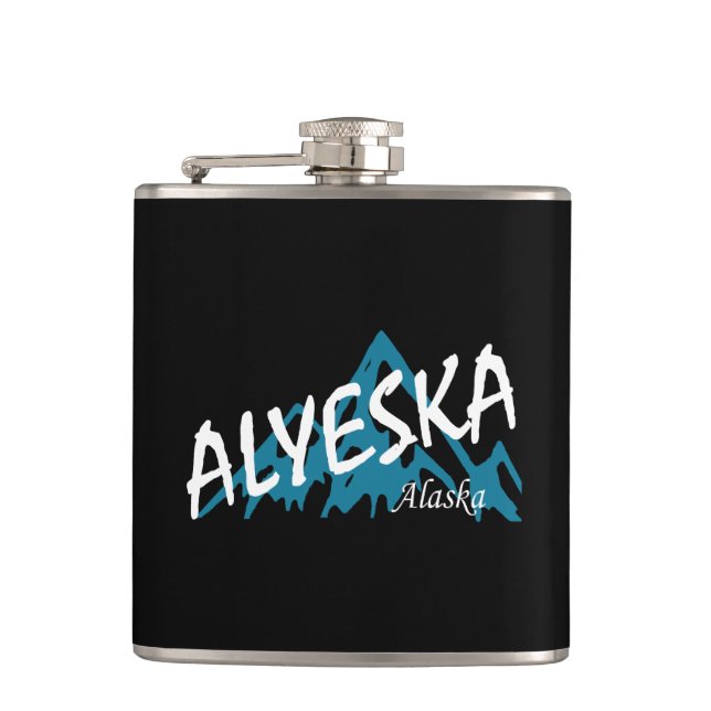 Alyeska Alaska Mountains Hip Flask (Front)