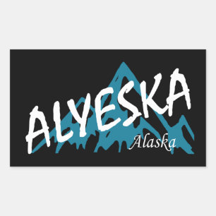 Alyeska Alaska Mountains Rectangular Sticker
