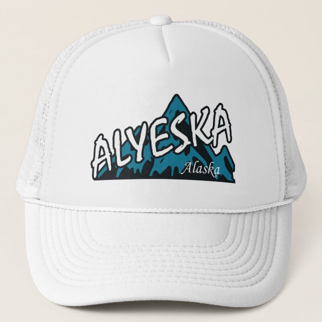 Alyeska Alaska Mountains Trucker Hat (Front)