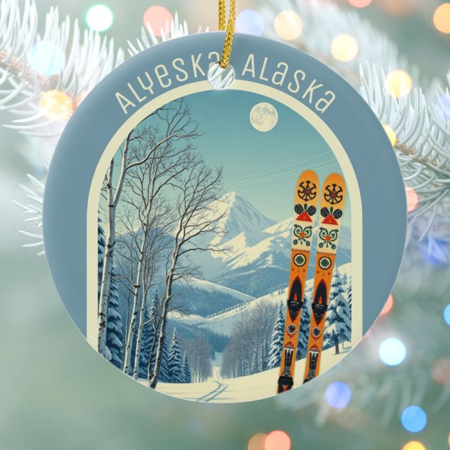 Alyeska Alaska ski area souvenir  Ceramic Tree Decoration (Creator Uploaded)