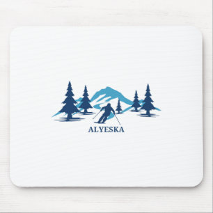 Alyeska Alaska Ski Resort Skiing Skier Mouse Pad