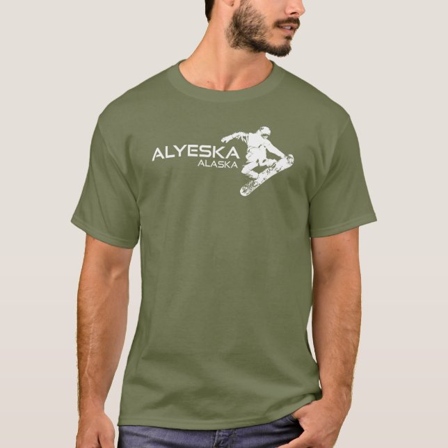 Alyeska Alaska Snowboarder T-Shirt (Front)