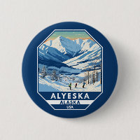 Alyeska Alaska Winter Travel Art Vintage