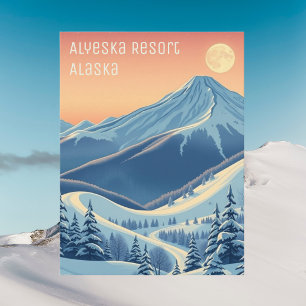 Alyeska Resort Alaska ski vacation Postcard