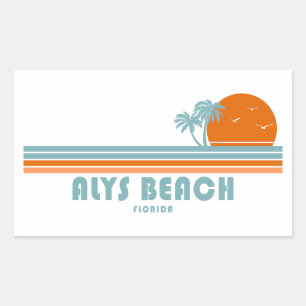 Alys Beach Fort Walton Sun Palm Trees Rectangular Sticker