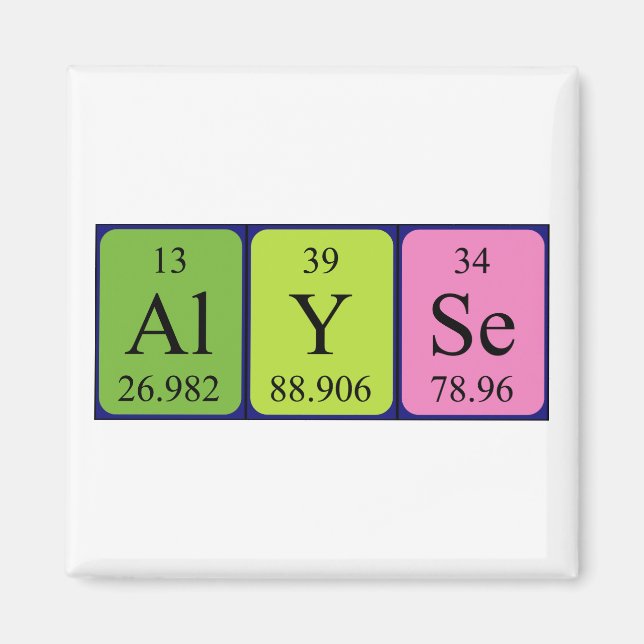 Alyse periodic table name magnet (Front)