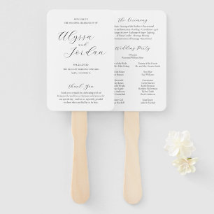 Alyssa Calligraphy Elegant Wedding Program Hand Fan