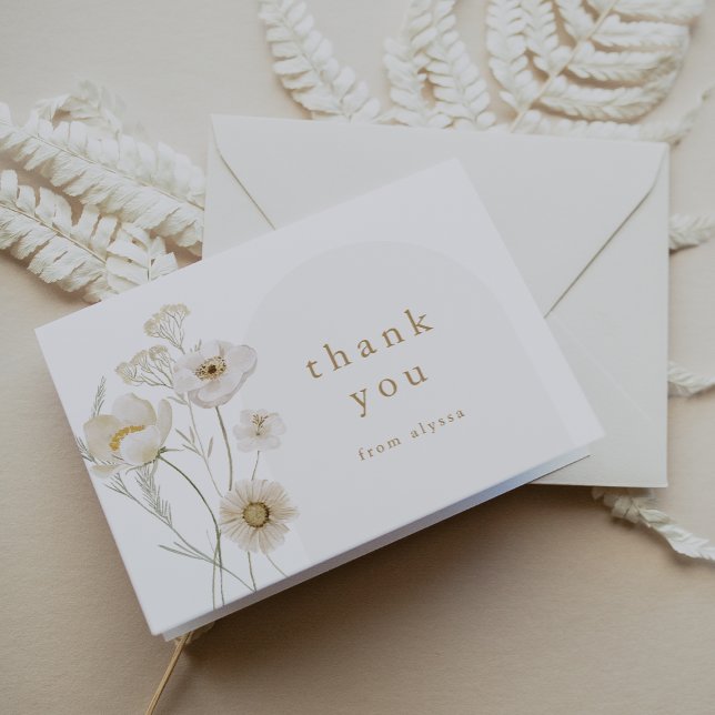 ALYSSA Floral Bloom Summer Boho Flower Baby Shower Thank You Card (ALYSSA Floral Bloom Summer Boho Flower Baby Shower Thank You Card)