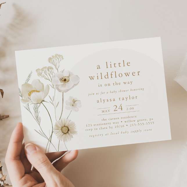 ALYSSA Floral Boho Little Wildflower Baby Shower Invitation (ALYSSA Floral Boho Little Wildflower Baby Shower Invitation)