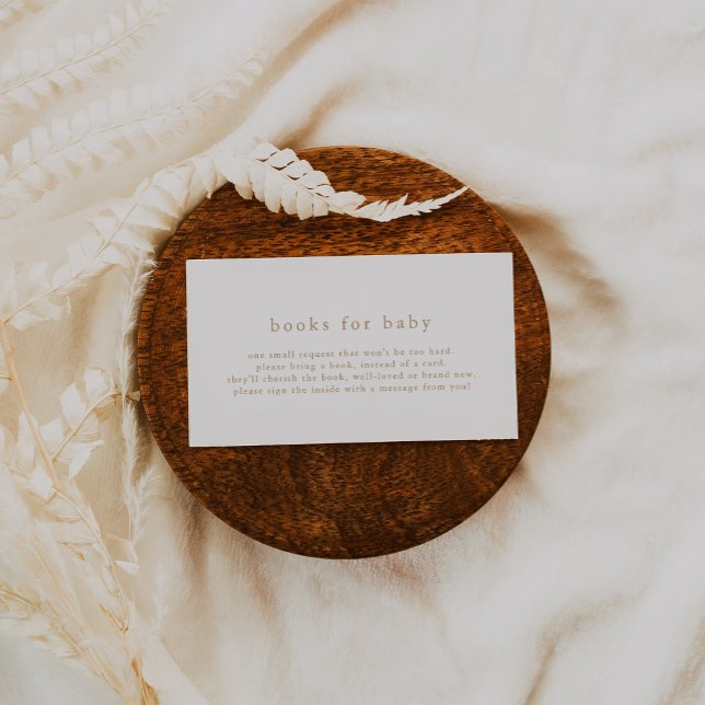 ALYSSA Gold Boho Simple Baby Shower Books for Baby Enclosure Card (ALYSSA Gold Boho Simple Baby Shower Books for Baby Enclosure Card)
