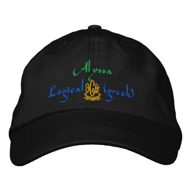 Alyssa Name With Greek Meaning Embroidered Hat (Front)