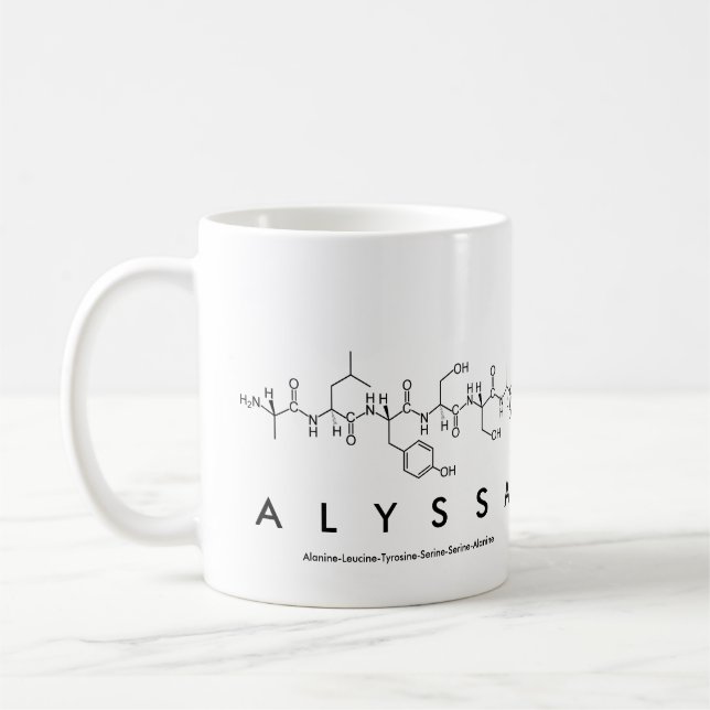Alyssa peptide name mug (Left)
