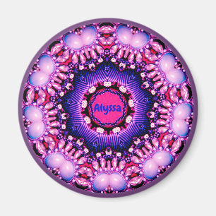 ALYSSA ~ Personalised Gems Pattern Fractal ~ Magnet