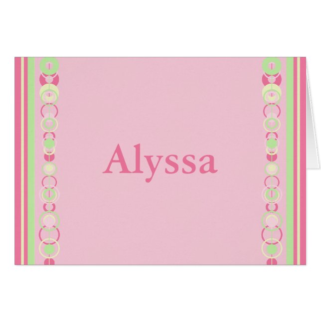 Alyssa Pink Modern Circles Card (Front Horizontal)