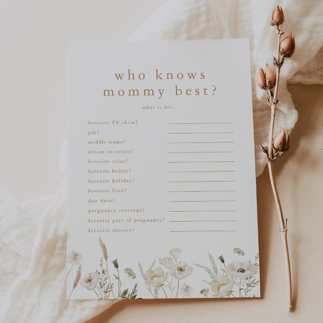 ALYSSA Who Knows Mummy Best Baby Shower Game Card (ALYSSA Who Knows Mommy Best Baby Shower Game Card)