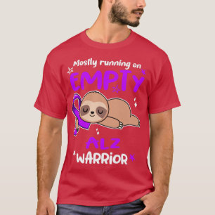ALZ Awareness Mostly Running On Empty ALZ Warrior T-Shirt
