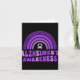 Alzheimer's Awareness Cute Purple Elephant Rai Card