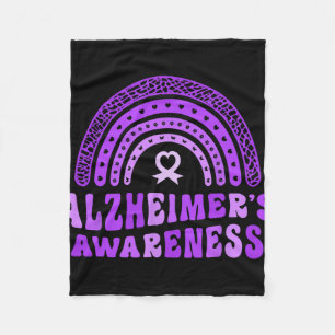Alzheimer's Awareness Cute Purple Elephant Rai Fleece Blanket
