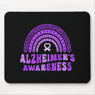 Alzheimer's Awareness Cute Purple Elephant Rai Mouse Pad