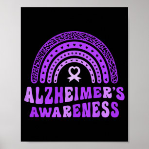 Alzheimer's Awareness Cute Purple Elephant Rai Poster