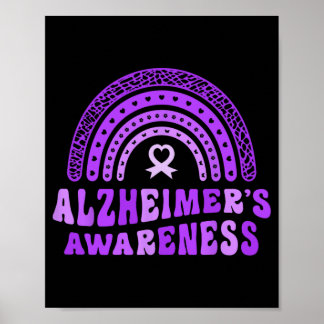 Alzheimer's Awareness Cute Purple Elephant Rai Poster
