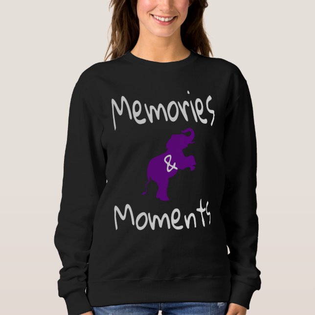 Alzheimer Awareness Purple Elephant Support Memori Sweatshirt (Front)