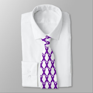 Alzheimer Awareness Purple Ribbon. Tie