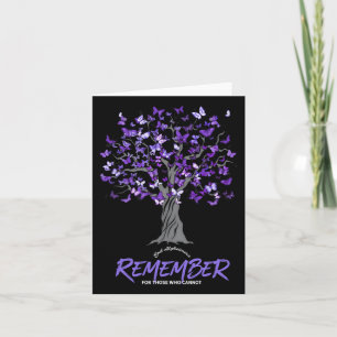 Alzheimer Awareness Tee For Men And Women Purple B Card